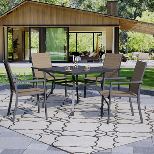 RED BARREL STUDIO® Claubert 4 - Person Square Outdoor Dining Set