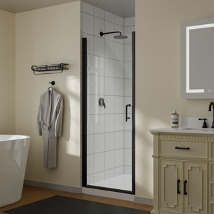BELLA DEPOT 30'' W 72'' H Frameless Rectangle Reversible Shower Enclosure