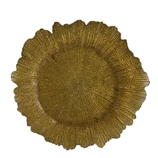 TEN STRAWBERRY STREET Sponge 13.75" Glass Charger Plate