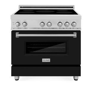 ZLINE 24" 2.8 cu. ft. Induction Range with Electric Oven in Stainless Steel w/ Black Matte Door