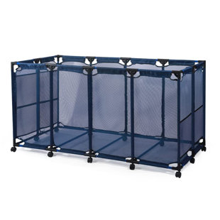 LoochMee 64.6'' W 1 Gallons Water Resistant Deck Box with Wheels in Blue