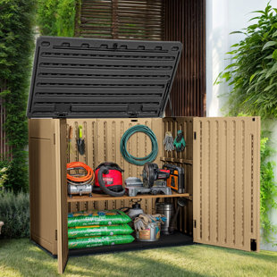 EDROSIE INC Outdoor Polyethylene Plastic Horizontal Storage Shed
