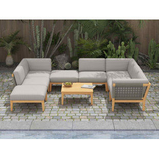 AMERICAN ECO LIVING Cassara 6 - Person Outdoor Seating Group with Cushions