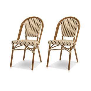 SOURCE FURNITURE Paris Stacking Patio Dining Side Chair (Set of 2)