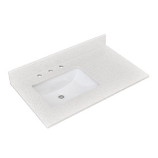 BOHUANG 36'' Quartz Single Bathroom Vanity Top with Sink