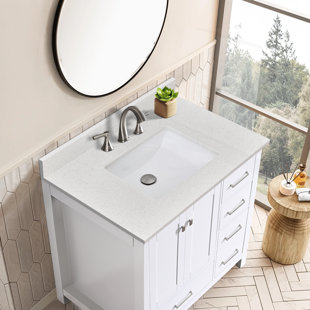 BOHUANG 36'' Quartz Single Bathroom Vanity Top with Sink
