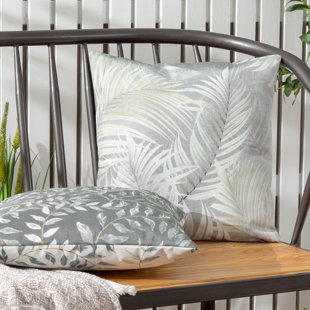 EVANS LICHFIELD Palma Indoor / Outdoor Floral Green Square Throw Cushion Cover