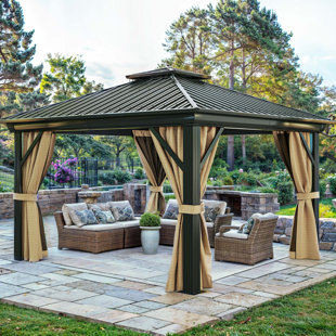 EDROSIE INC Elegant Outdoor 12 Ft. W x 12 Ft. D Aluminum Patio Gazebo
