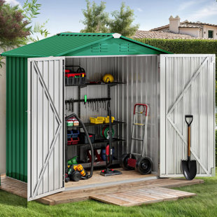 EDROSIE INC 6 ft. W x 4 ft. D Galvanized Steel Vertical Storage Shed
