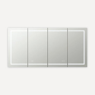 AQUADOM Signature Royale LED Lighted Medicine Cabinet with LED Lighted 3X Makeup Mirror