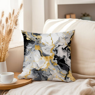 ETHAN TAYLOR Abstract Black & Gold Strokes I Modern