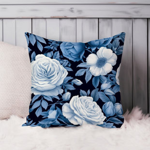 ETHAN TAYLOR Floral William Morris Blue Peonies III Cottage & Cottagecore