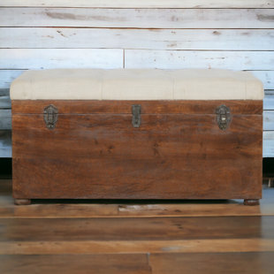 LOON PEAK® Patnaude Linen Upholstered Storage Bench