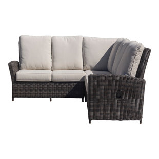 COURTYARD CASUAL FURNITURE 31'' Polyethylene (PE) Wicker Outdoor Patio Sectional