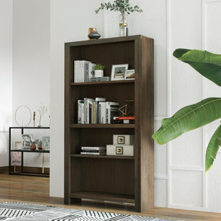 GREYLEIGH™ Columbia 60 Inch High 4-shelf Bookcase, No Assembly Required, Barnwood Finish