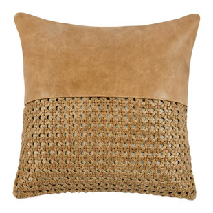 VILLA BY CLASSIC HOME Toscano Leather Throw Pillow