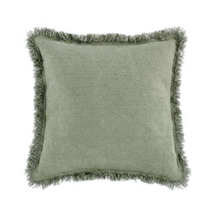 VILLA BY CLASSIC HOME Agatha Fringed Cotton Blend Reversible Throw Pillow