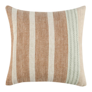 VILLA BY CLASSIC HOME Cherry Striped Linen Throw Pillow