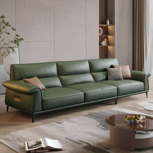 GEMEZO Italian Minimalist Sofa 110.2'' Faux Leather Sofa