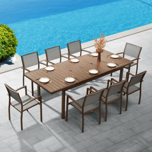 HIGOLD Carlo 8 - Person Rectangular Extendable Outdoor Dining Set