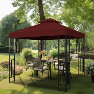 INTER HUT 8 Ft. W x 8 Ft. D Steel Patio Gazebo