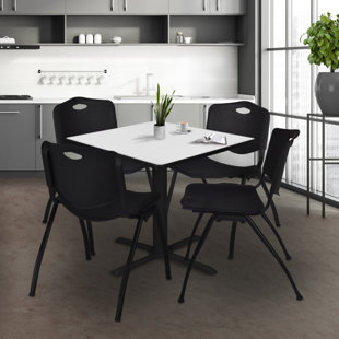 Regency Cain Square Breakroom Table & 4 M Stack Chairs