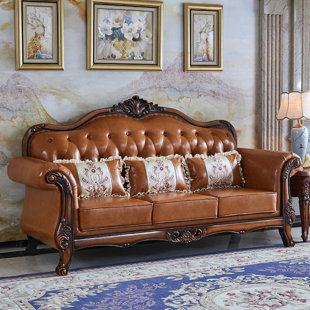 GEMEZO 87.8'' Faux Leather Sofa