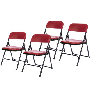 HAMPDEN FURNISHINGS Lucille Plastic Stackable Folding Chair (Set of 4)
