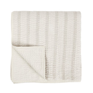 VILLA BY CLASSIC HOME Abraham Cotton Blend Hand Woven Striped Quilt