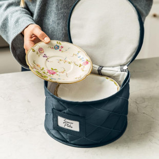 INISEP Polyester Dinnerware Storage Set with Felt Dividers Included