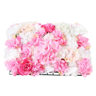 YXSUN Artificial Silk Flower Wall Panel (Set of 15)