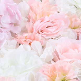 YXSUN Artificial Silk Flower Wall Panel (Set of 8)