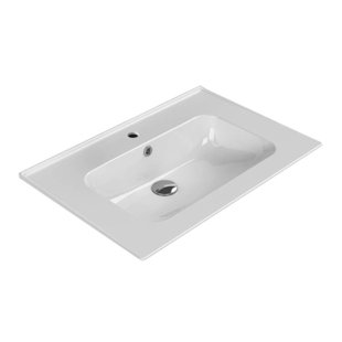 CeraStyle By Nameeks 18.5'' Ceramic Rectangular Bathroom Sink with Overflow