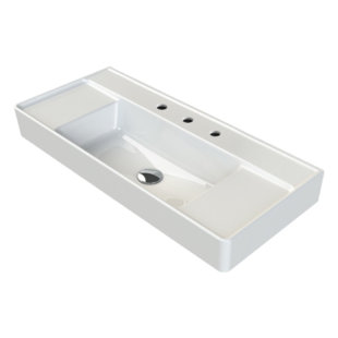 CeraStyle By Nameeks 15'' Ceramic Rectangular Bathroom Sink with Overflow
