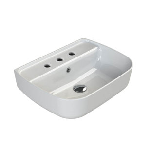 CeraStyle By Nameeks 16.6'' Ceramic Rectangular Bathroom Sink with Overflow