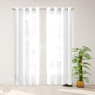 DAINTY HOME Solid Sheer Curtains for Living Room and Bedroom 110"W x 84"L Window Sheers Window Drapes (Set of 2)