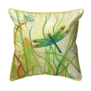 BETSY DRAKE INTERIORS Dragonfly Indoor/Outdoor Reversible Throw Pillow