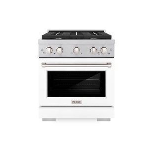 ZLINE 30" Paramount Gas Range w/ 4 Burners & Convection Oven in DuraSnow