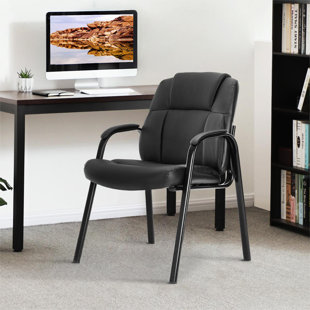 SMUGDESK.COM Stackable Faux Leather Seat Waiting Room Chair with Metal Frame