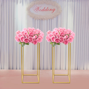 YXSUN 2 PCS Gold Iron Wedding Flower Stands (Set of 2)