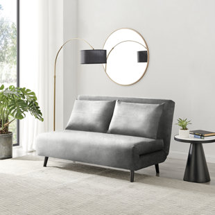 FURNITURE BOX Brody 2 Seater Sofa Bed - Luxury Velvet Simple Modern Folding Design