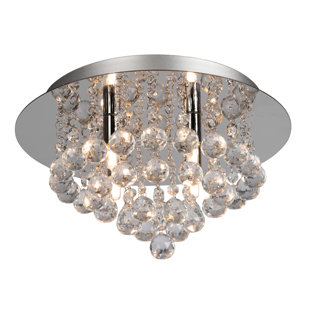WILLA ARLO INTERIORS 4-Light 35cm Crystal Flush Mount Ceiling Light