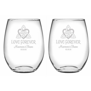 Susquehanna Glass Celtic Love Knot 2 - Piece 21oz. Glass All Purpose Wine Glass Stemware Set (Set of 2)