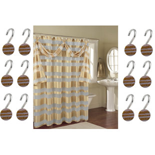 LONGSHORE TIDES Bordiuk Polyester Fill Striped Shower Curtain with Hooks Included