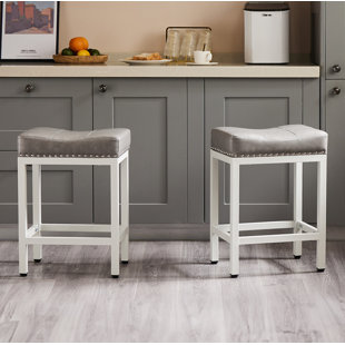 WILLISTON FORGE Jovonny Upholstered 21.6'' Counter Stool with Metal Frame