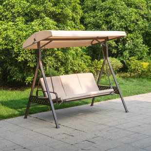 ARLMONT & CO. Newtowne Outdoor Dual-Purpose Patio Porch Swing & Lawn Chair with Canopy