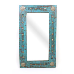 DOVECOVE Crain Rectangle Wood Wall Mirror