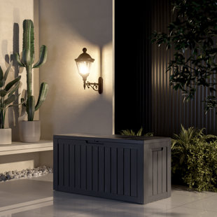 Emperic Design 46.3'' W 80 Gallons Water Resistant Resin Lockable Deck Box in Black