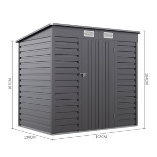 CLASSICLIVING Diogenes 6 ft. W x 4 ft. D Metal Tongue & Groove Pent Garden Shed