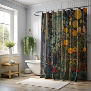 MENTIONEDYOU Floral Shower Curtain